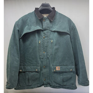 Vintage Carhartt C10HGT Green Blanket Lined Coat Jacket Mens 2XL USA